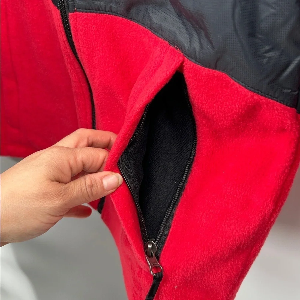 Columbia Youth Large Red Black Fleece Jacket Full Zip Outdoor L (14-16)